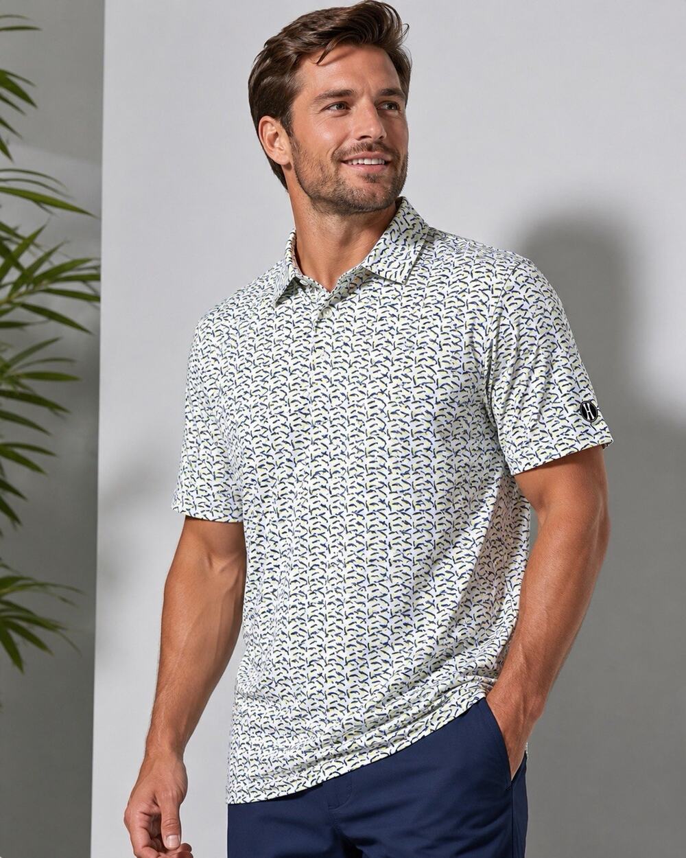 Holloway Mens XL Dry-Excel Polo Print Performance Golf Shirt